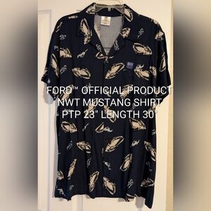 Ford™ Official Product Men's Black & Cream Mustang Button Down Shirt